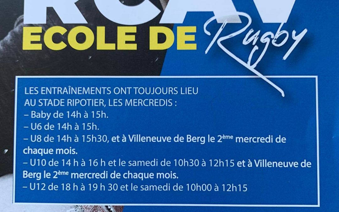 ECOLE DE RUGBY  /  C&rsquo;EST LA RENTREE